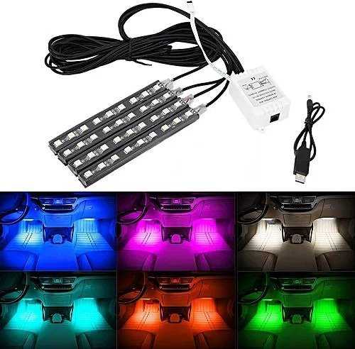 RGB Car Interior Neon Lights with Wireless Remote Control